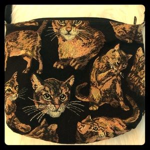 Vintage Cat Embroidered Purse